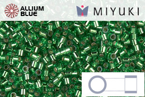 MIYUKI Delica® Seed Beads (DBS0046) 15/0 Round Small - Silver Lined Green - Click Image to Close