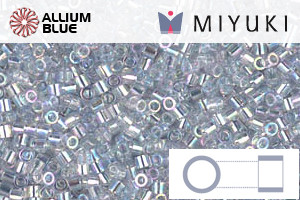 MIYUKI Delica® Seed Beads (DBS0110) 15/0 Round Small - Transparent Light Marine Blue Gold Luster - 關閉視窗 >> 可點擊圖片