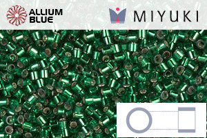MIYUKI Delica® Seed Beads (DBS0148) 15/0 Round Small - Silver Lined Emerald - 关闭视窗 >> 可点击图片