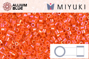 MIYUKI Delica® Seed Beads (DBS0161) 15/0 Round Small - Opaque Orange AB - 關閉視窗 >> 可點擊圖片