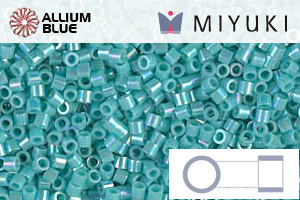 MIYUKI Delica® Seed Beads (DBS0166) 15/0 Round Small - Opaque Turquoise Green AB - 关闭视窗 >> 可点击图片