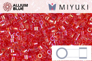 MIYUKI Delica® Seed Beads (DBS0172) 15/0 Round Small - Transparent Red AB - Haga Click en la Imagen para Cerrar