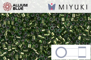 MIYUKI Delica® Seed Beads (DBS0182) 15/0 Round Small - Silver Lined Jade Green - Click Image to Close