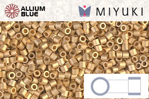 MIYUKI Delica® Seed Beads (DBS0331) 15/0 Round Small - Matte 24kt Gold Plated