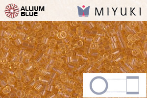 MIYUKI Delica® Seed Beads (DBS0702) 15/0 Round Small - Transparent Light Topaz - Click Image to Close