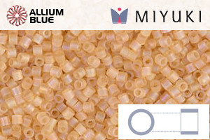 MIYUKI Delica® Seed Beads (DBS0852) 15/0 Round Small - Matte Transparent Light Topaz AB - 關閉視窗 >> 可點擊圖片