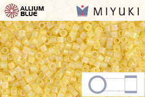 MIYUKI Delica® Seed Beads (DBS0854) 15/0 Round Small - Matte Transparent Yellow AB - Click Image to Close