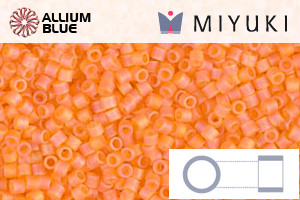 MIYUKI Delica® Seed Beads (DBS0855) 15/0 Round Small - Matte Transparent Orange AB - Click Image to Close