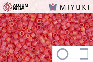 MIYUKI Delica® Seed Beads (DBS0856) 15/0 Round Small - Matte Transparent Red Orange AB