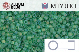 MIYUKI Delica® Seed Beads (DBS0858) 15/0 Round Small - Matte Transparent Green AB - Click Image to Close
