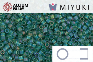 MIYUKI Delica® Seed Beads (DBS0859) 15/0 Round Small - Matte Transparent Emerald AB - 關閉視窗 >> 可點擊圖片