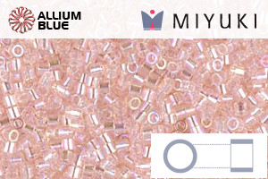 MIYUKI Delica® Seed Beads (DBS1243) 15/0 Round Small - Transparent Pink Mist AB - 關閉視窗 >> 可點擊圖片