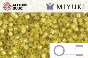 MIYUKI Delica® Seed Beads (DB2187) 11/0 Round - DURACOAT Silver Lined Semi-Matte Citron