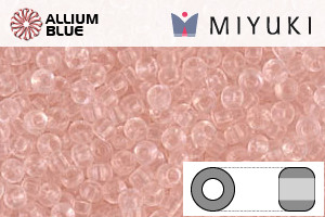 MIYUKI Round Rocailles Seed Beads (RR11-0155) 11/0 Small - Transparent Pink Mist - Click Image to Close