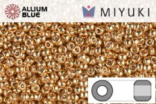 MIYUKI丸シードビーズ (RR11-0182) 丸小ビーズ 11/0 - 外銀メッキ着色ゴールド