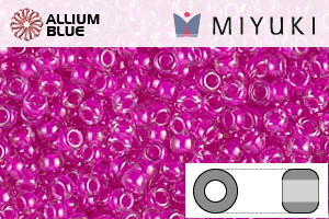 MIYUKI丸シードビーズ (RR11-0209) 丸小ビーズ 11/0 - Fuchsia Lined Crystal - ウインドウを閉じる