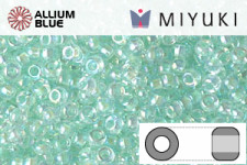 MIYUKI Round Rocailles Seed Beads (RR11-0271) 11/0 Small - Light Mint Lined Crystal AB