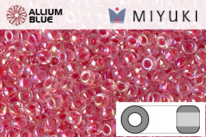 MIYUKI Round Rocailles Seed Beads (RR11-0276) 11/0 Small - Dark Coral Lined Crystal AB - 關閉視窗 >> 可點擊圖片