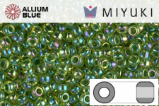 MIYUKI Round Seed Beads (RR11-0341) - Green Lined Yellow