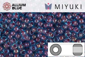 MIYUKI Round Rocailles Seed Beads (RR11-0346) 11/0 Small - Fuchsia Lined Aqua - Click Image to Close