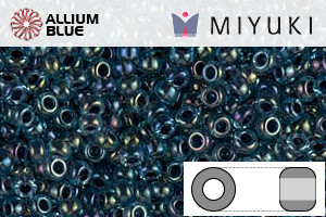 MIYUKI Round Rocailles Seed Beads (RR11-0347) 11/0 Small - Midnight Blue Lined Aqua AB - 关闭视窗 >> 可点击图片