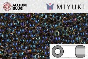 MIYUKI Round Rocailles Seed Beads (RR11-0349) 11/0 Small - Navy Lined Topaz - Haga Click en la Imagen para Cerrar