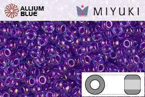 MIYUKI Round Rocailles Seed Beads (RR11-0352) 11/0 Small - Purple Lined Aqua - Haga Click en la Imagen para Cerrar