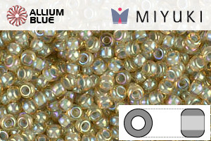 MIYUKI Round Seed Beads (RR11-0359) - Aqua Lined Light Topaz AB - 关闭视窗 >> 可点击图片