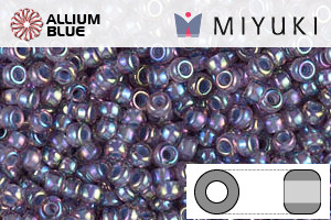 MIYUKI Round Rocailles Seed Beads (RR11-0360) 11/0 Small - Aqua Lined Amethyst AB - Haga Click en la Imagen para Cerrar