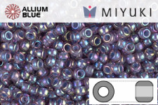 MIYUKI Round Rocailles Seed Beads (RR11-0360) 11/0 Small - Aqua Lined Amethyst AB