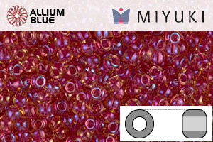 MIYUKI Round Seed Beads (RR11-0363) - Light Cranberry Lined Topaz Luster - 关闭视窗 >> 可点击图片