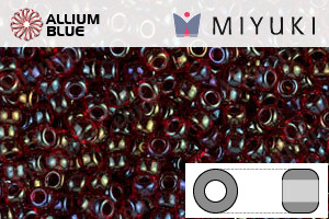 MIYUKI Round Rocailles Seed Beads (RR11-0367) 11/0 Small - Garnet Lined Ruby AB - Haga Click en la Imagen para Cerrar