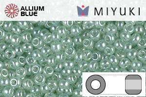 MIYUKI Round Rocailles Seed Beads (RR11-0370) 11/0 Small - Sea Foam Luster - Click Image to Close
