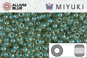 MIYUKI Round Rocailles Seed Beads (RR11-0374) 11/0 Small - Turquoise Lined Light Topaz Luster - Haga Click en la Imagen para Cerrar