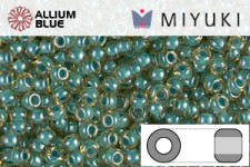 MIYUKI Round Rocailles Seed Beads (RR11-0374) 11/0 Small - Turquoise Lined Light Topaz Luster