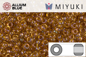 MIYUKI Round Rocailles Seed Beads (RR11-0377) 11/0 Small - Crystal Lined Topaz AB - Click Image to Close