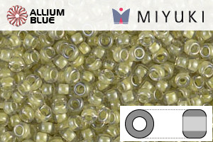 MIYUKI Round Rocailles Seed Beads (RR11-0378) 11/0 Small - Light Olive Lined Crystal Luster