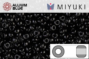 MIYUKI Round Rocailles Seed Beads (RR11-0401) 11/0 Small - Black - Click Image to Close