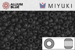 MIYUKI Round Seed Beads (RR11-0401F) - Matte Opaque Black