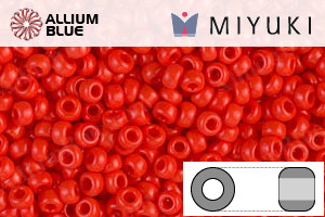 MIYUKI Round Rocailles Seed Beads (RR11-0407) 11/0 Small - Opaque Vermillion Red - Click Image to Close