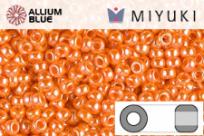 MIYUKI丸シードビーズ (RR11-0423) 丸小ビーズ 11/0 - ライトオレンジギョクラスター