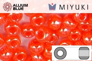 MIYUKI Round Rocailles Seed Beads (RR11-0424) 11/0 Small - Opqaue Orange Luster - Click Image to Close
