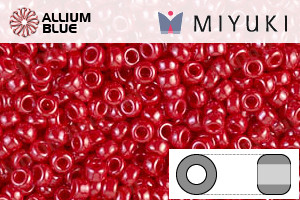 MIYUKI Round Rocailles Seed Beads (RR11-0426) 11/0 Small - Opaque Red Luster - Click Image to Close