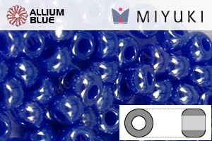 MIYUKI Round Rocailles Seed Beads (RR11-0432) 11/0 Small - Opaque Cyan Blue Luster - Click Image to Close