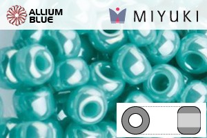 MIYUKI Round Rocailles Seed Beads (RR11-0435) 11/0 Small - Opaque Luster Teal - Click Image to Close
