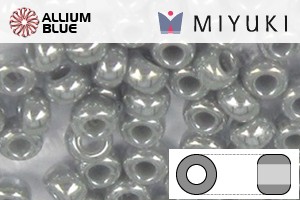 MIYUKI Round Rocailles Seed Beads (RR11-0443) 11/0 Small - Opaque Ghost Gray Luster - Click Image to Close