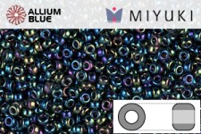 MIYUKI Round Rocailles Seed Beads (RR11-0455) 11/0 Small - Metallic Variegated Blue Iris