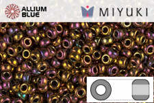 MIYUKI Round Rocailles Seed Beads (RR11-0462) 11/0 Small - Metallic Gold Iris