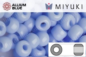 MIYUKI Round Rocailles Seed Beads (RR11-0494) 11/0 Small - Opaque Agate Blue - Click Image to Close