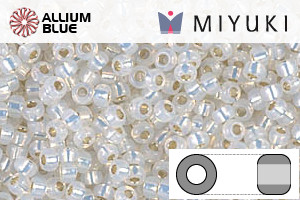 MIYUKI Round Rocailles Seed Beads (RR11-0551) 11/0 Small - GiLight Lined White Opal